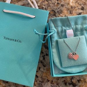 Tiffany & Co. pink double mini heart pendant